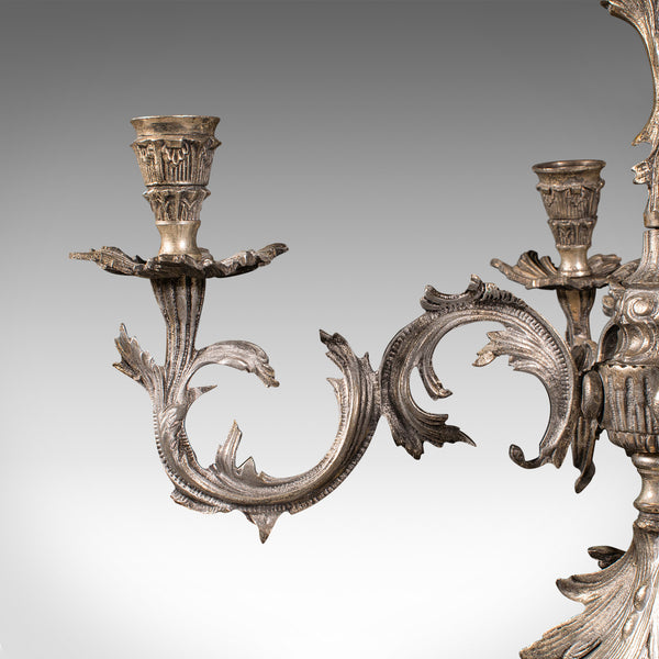 Pair, Antique Decorative Candelabra, French, Centrepiece Candlesticks, Edwardian