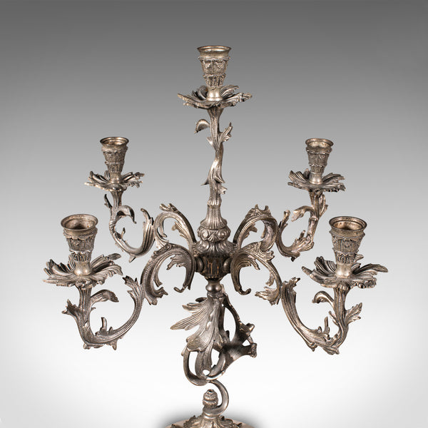 Pair, Antique Decorative Candelabra, French, Centrepiece Candlesticks, Edwardian
