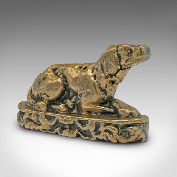 Small Antique Decorative Door Stop, English, Bronze, Labrador, Dog, Victorian