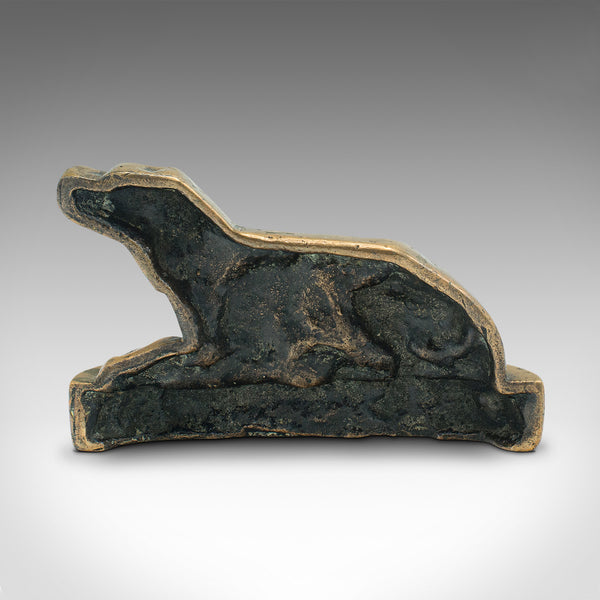 Small Antique Decorative Door Stop, English, Bronze, Labrador, Dog, Victorian