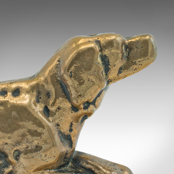 Small Antique Decorative Door Stop, English, Bronze, Labrador, Dog, Victorian