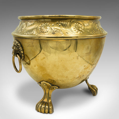 Antique Fireside Bucket, English, Decorative, Coal Scuttle, Logs, Georgian, 1800