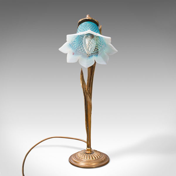 Antique Foliate Desk Lamp, French, Brass, Decorative Accent Light, Art Nouveau
