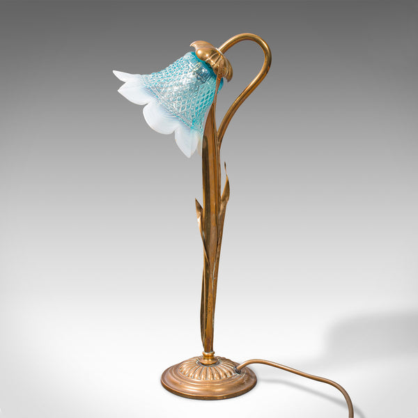 Antique Foliate Desk Lamp, French, Brass, Decorative Accent Light, Art Nouveau