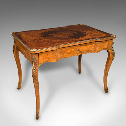 Antique Writing Desk, French, Decorative Centre Table, Louis XV Taste, Victorian