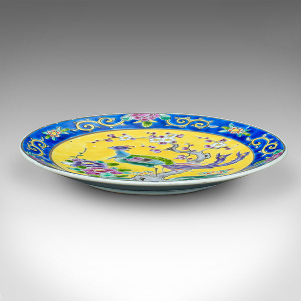 Antique Decorative Plate, Chinese, Display Plate, Famille Jaune, Victorian, Qing