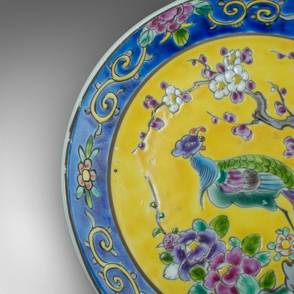 Antique Decorative Plate, Chinese, Display Plate, Famille Jaune, Victorian, Qing