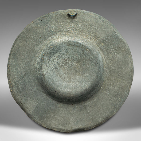 Antique Wall Plate, Continental, Lead, Display Dish, St Hubertus, Georgian, 1800