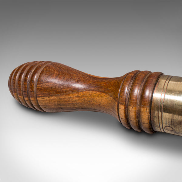 Antique Schoolmaster's Hand Bell, English, Bronze, Walnut, Ringer, Victorian