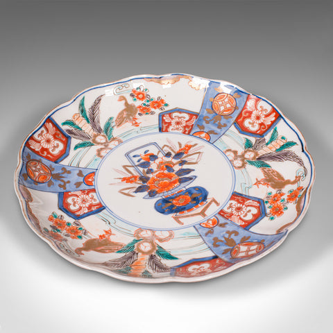 Antique Imari Plate, Japanese, Hand Painted, Ceramic, Serving Dish, Victorian