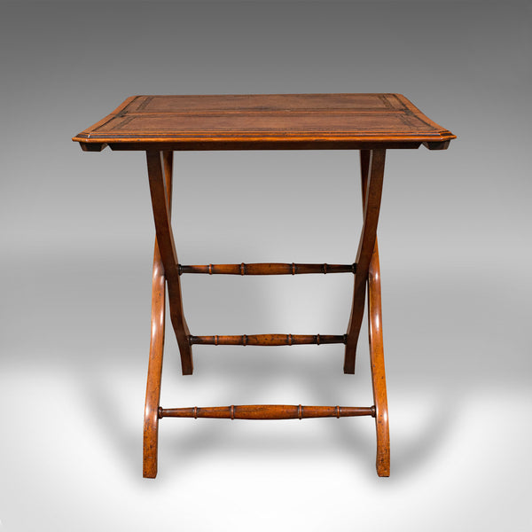 Antique Folding Writing Table, English, Walnut, Side, Serving, Victorian, C.1880