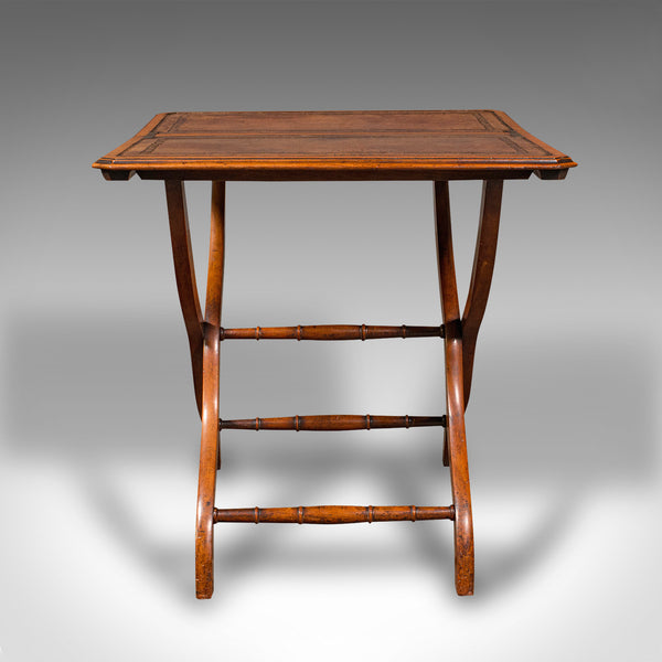 Antique Folding Writing Table, English, Walnut, Side, Serving, Victorian, C.1880