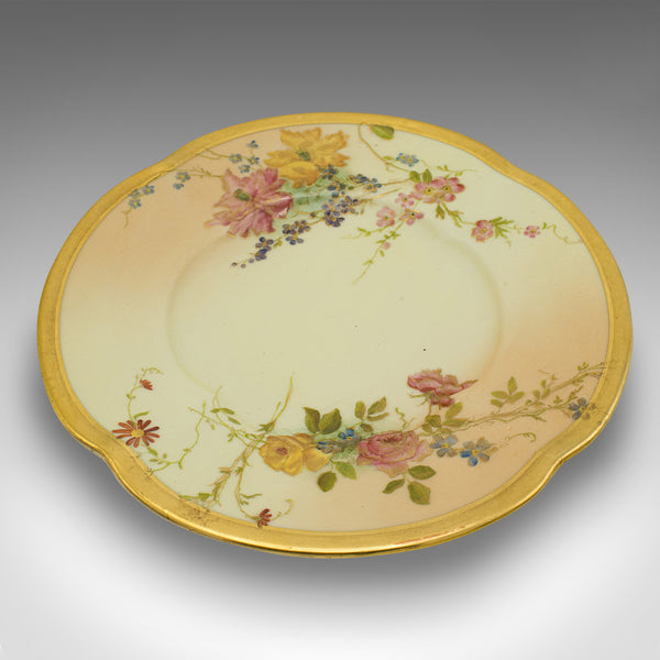 Pair Of Antique Side Plates, English, Ceramic, Decorative, Saucer, Victorian
