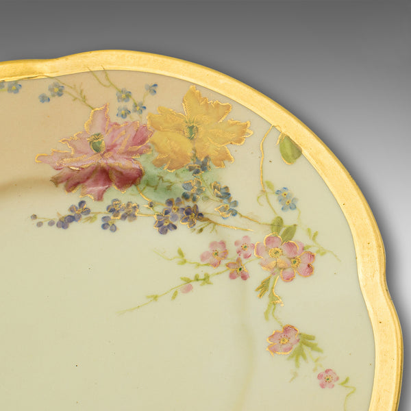 Pair Of Antique Side Plates, English, Ceramic, Decorative, Saucer, Victorian