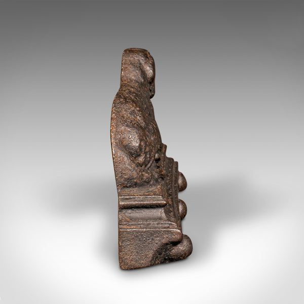 Small Antique Dog Door Stop, English, Iron, Decorative Doorstopper, Victorian