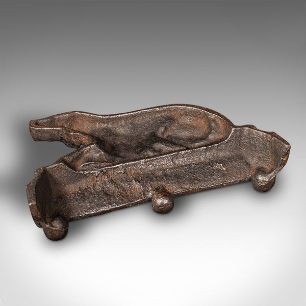 Small Antique Dog Door Stop, English, Iron, Decorative Doorstopper, Victorian