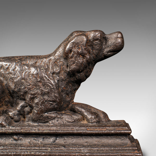 Small Antique Dog Door Stop, English, Iron, Decorative Doorstopper, Victorian