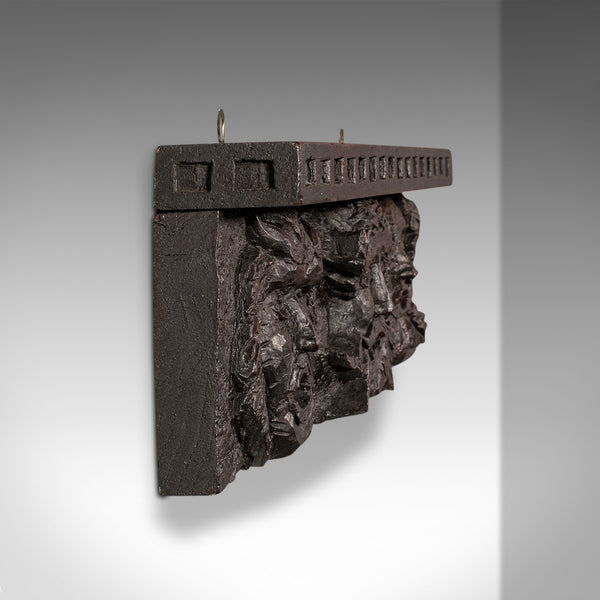 Antique Decorative Wall Bracket, English, Carved Oak, Frieze, Gothic, Victorian
