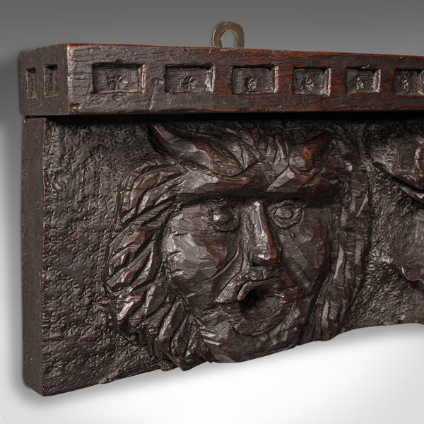 Antique Decorative Wall Bracket, English, Carved Oak, Frieze, Gothic, Victorian