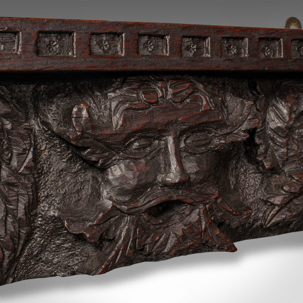 Antique Decorative Wall Bracket, English, Carved Oak, Frieze, Gothic, Victorian