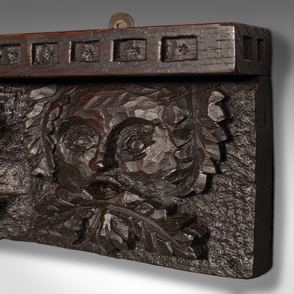 Antique Decorative Wall Bracket, English, Carved Oak, Frieze, Gothic, Victorian