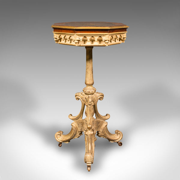 Antique Decorative Side Table, Continental, Lamp, Regency Revival, Victorian