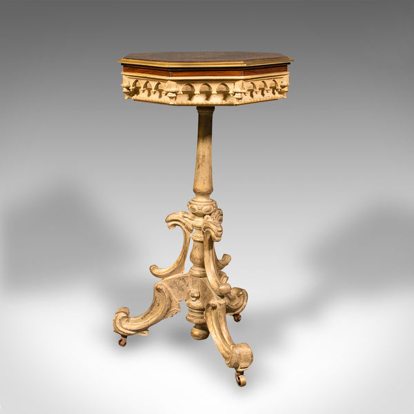 Antique Decorative Side Table, Continental, Lamp, Regency Revival, Victorian