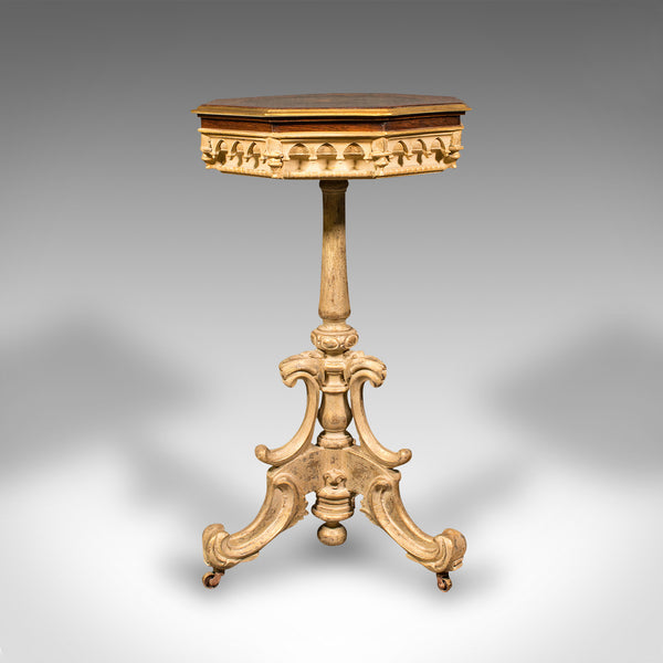 Antique Decorative Side Table, Continental, Lamp, Regency Revival, Victorian