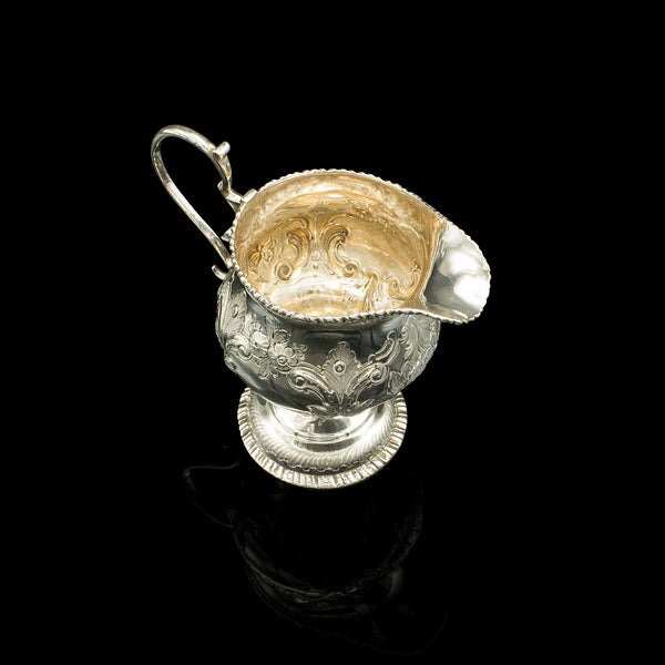 Small Antique Creamer, English Sterling Silver Pouring Jug, Georgian, Hallmarked