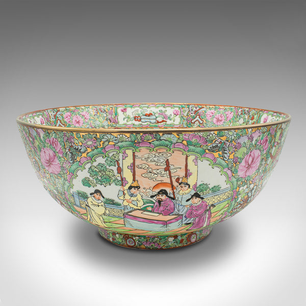 Large Antique Banquet Bowl, Chinese, Ceramic, Serving Dish, Qing, Late Victorian