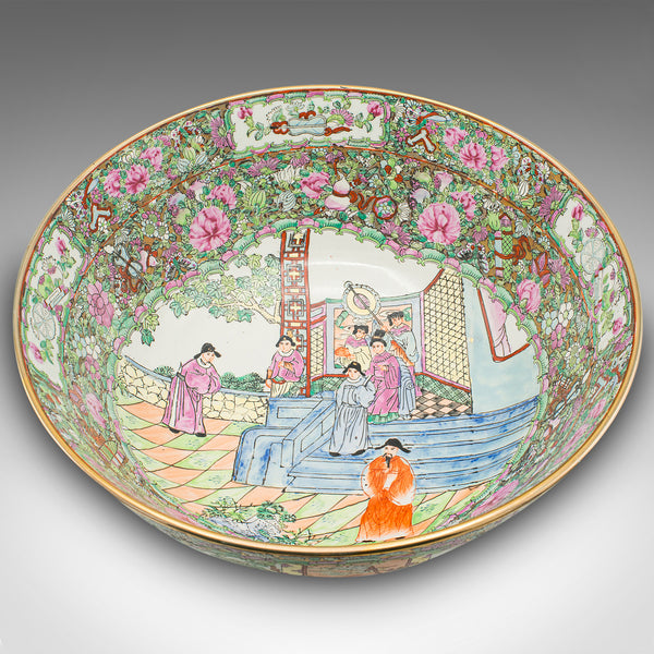 Large Antique Banquet Bowl, Chinese, Ceramic, Serving Dish, Qing, Late Victorian