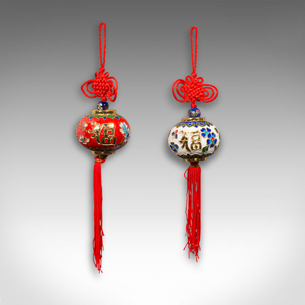 Set Of 10 Vintage Festival Lanterns, Chinese, Decorative Tree Bauble, Oriental