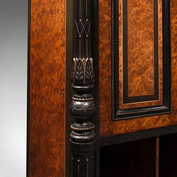 Antique Gentleman's Folio Cabinet, English, Birds Eye Maple, Decorative, Regency