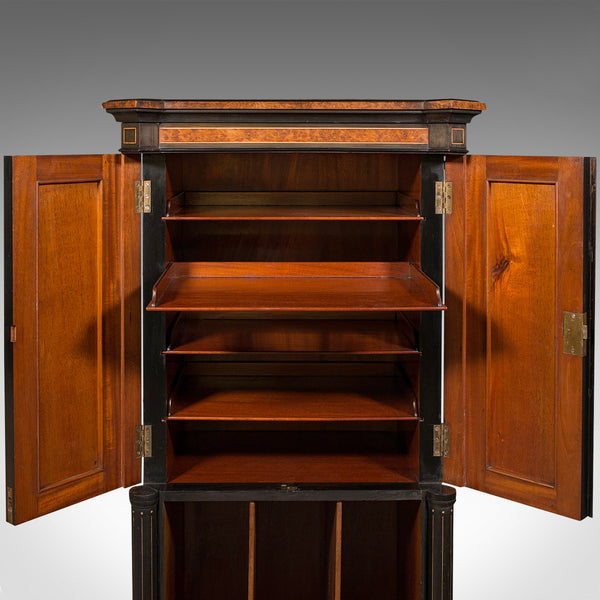 Antique Gentleman's Folio Cabinet, English, Birds Eye Maple, Decorative, Regency