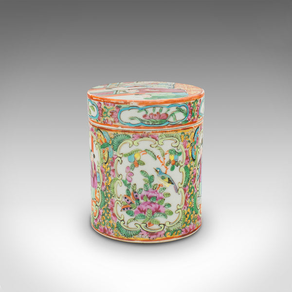 Small Antique Famille Rose Spice Jar, Chinese Ceramic, Decorative Pot, Victorian