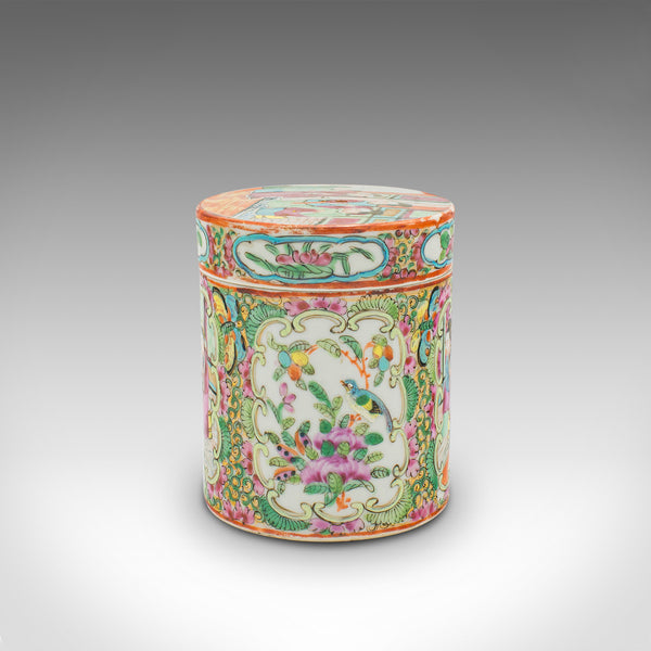 Small Antique Famille Rose Spice Jar, Chinese Ceramic, Decorative Pot, Victorian