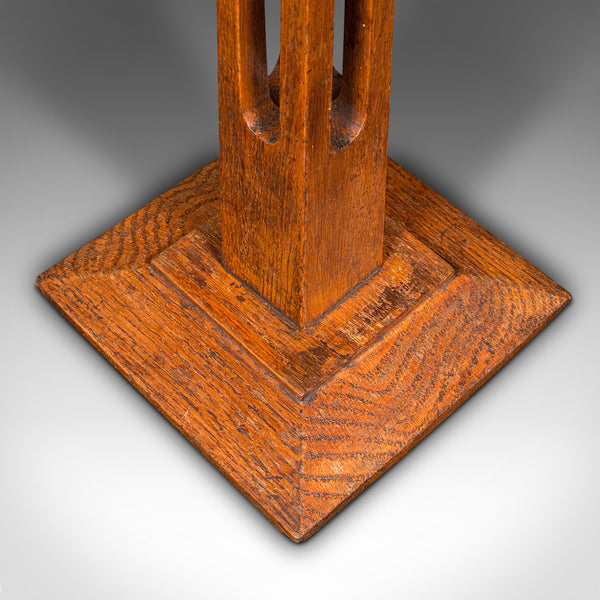 Antique Bust Stand, English, Oak, Jardiniere, Torchere Column, Victorian, C.1900