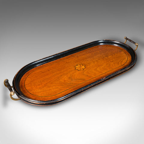 Antique Gentleman's Club Serving Tray, English, Walnut, Afternoon Tea, Victorian