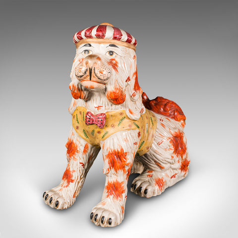 Very Large Antique Decorative Dog, English, Ceramic, Life Size Figure, Victorian