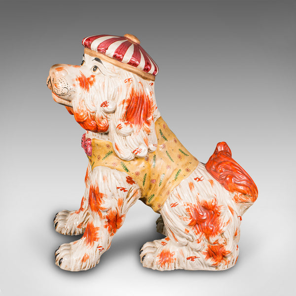Very Large Antique Decorative Dog, English, Ceramic, Life Size Figure, Victorian