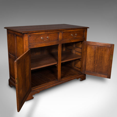 Vintage Georgian Revival Side Cupboard, English, Oak, Sideboard, Drinks Cabinet