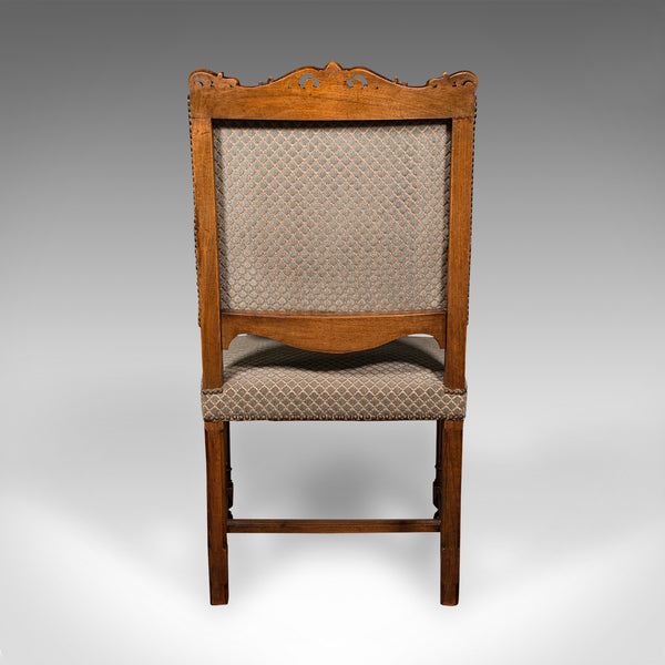 Set of 8 Antique Dining Chairs, English, Walnut, Carver, Seat, Edwardian, C.1910