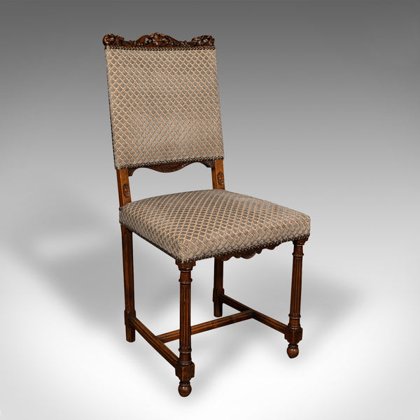 Set of 8 Antique Dining Chairs, English, Walnut, Carver, Seat, Edwardian, C.1910