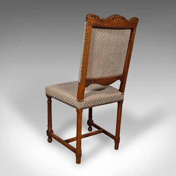 Set of 8 Antique Dining Chairs, English, Walnut, Carver, Seat, Edwardian, C.1910