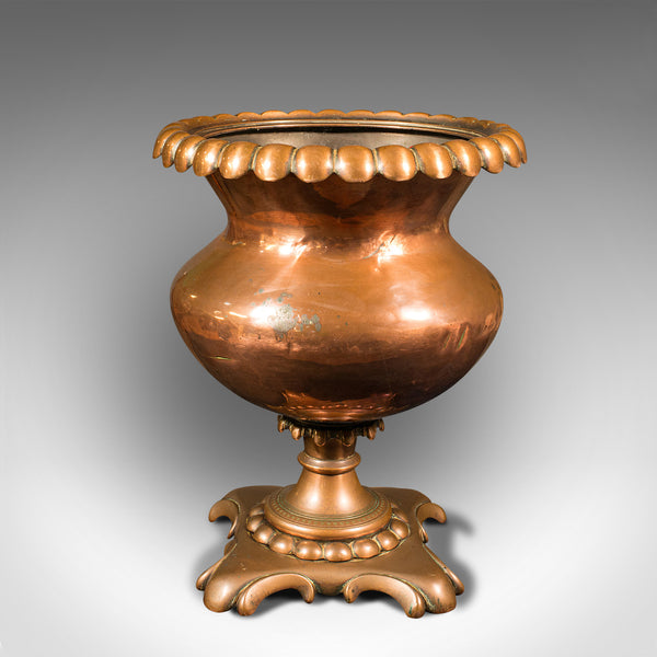 Antique Decorative Jardiniere, English, Copper, Planter, Art Nouveau, Victorian