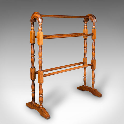 Vintage Towel Rail Stand, French, Beech, Clothes Horse, Dryer, Rack, Mid Century