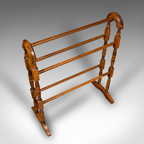 Vintage Towel Rail Stand, French, Beech, Clothes Horse, Dryer, Rack, Mid Century