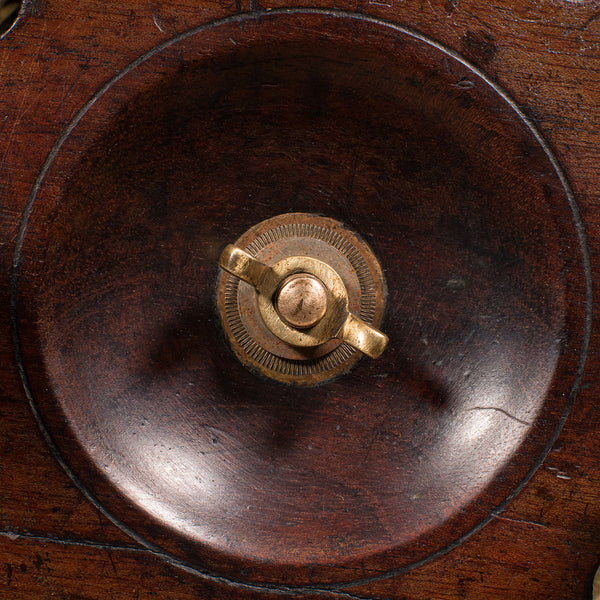 Antique Mounted Fishing Reel, English, Brass, Decorative, Travertine, Victorian