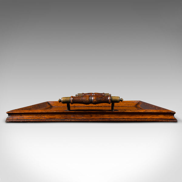 Antique Serving Tray, English, Oak, Brass, Afternoon Tea, Edwardian, Circa 1910