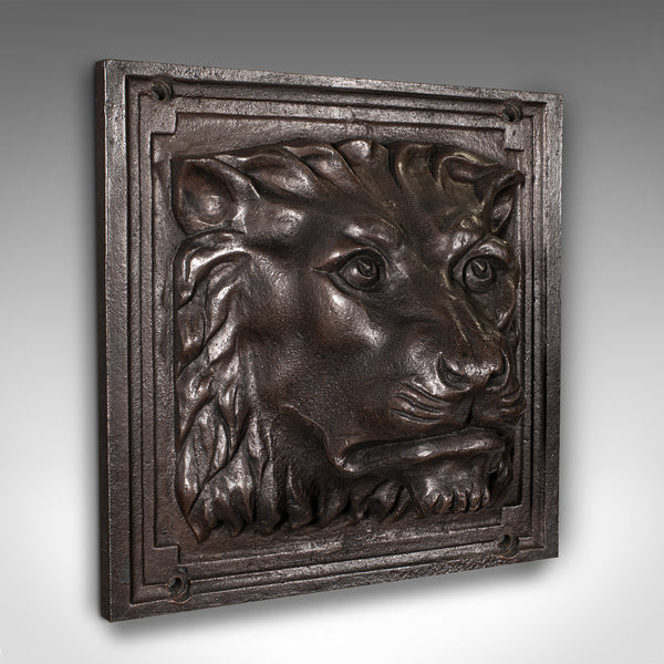 Heavy Antique Country House Lion Wall Plaque, English, Decor, Relief, Victorian